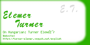 elemer turner business card